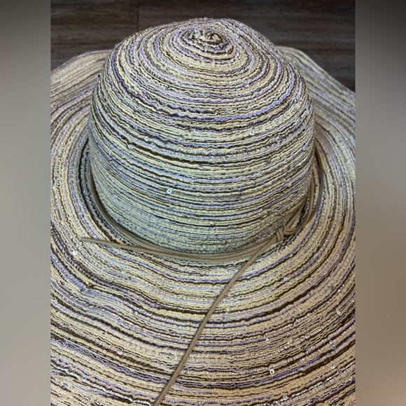 Indigo Soul Sequin Striped Sun Hat NWT - Picture 7 of 8
